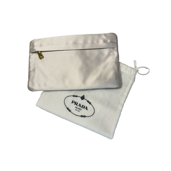 NEW $525 Prada Special Edition Pink Silk Zip Clutch DUSTBAG - Picture 2 of 13